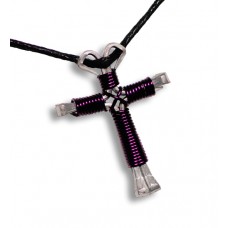 Purple Cross Necklace