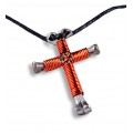 Orange Cross Necklace